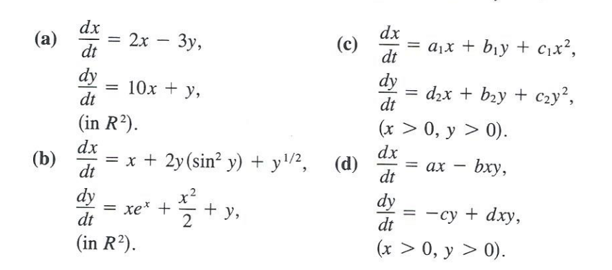Solved 4. Use Bendixson's negative criterion to indicate | Chegg.com