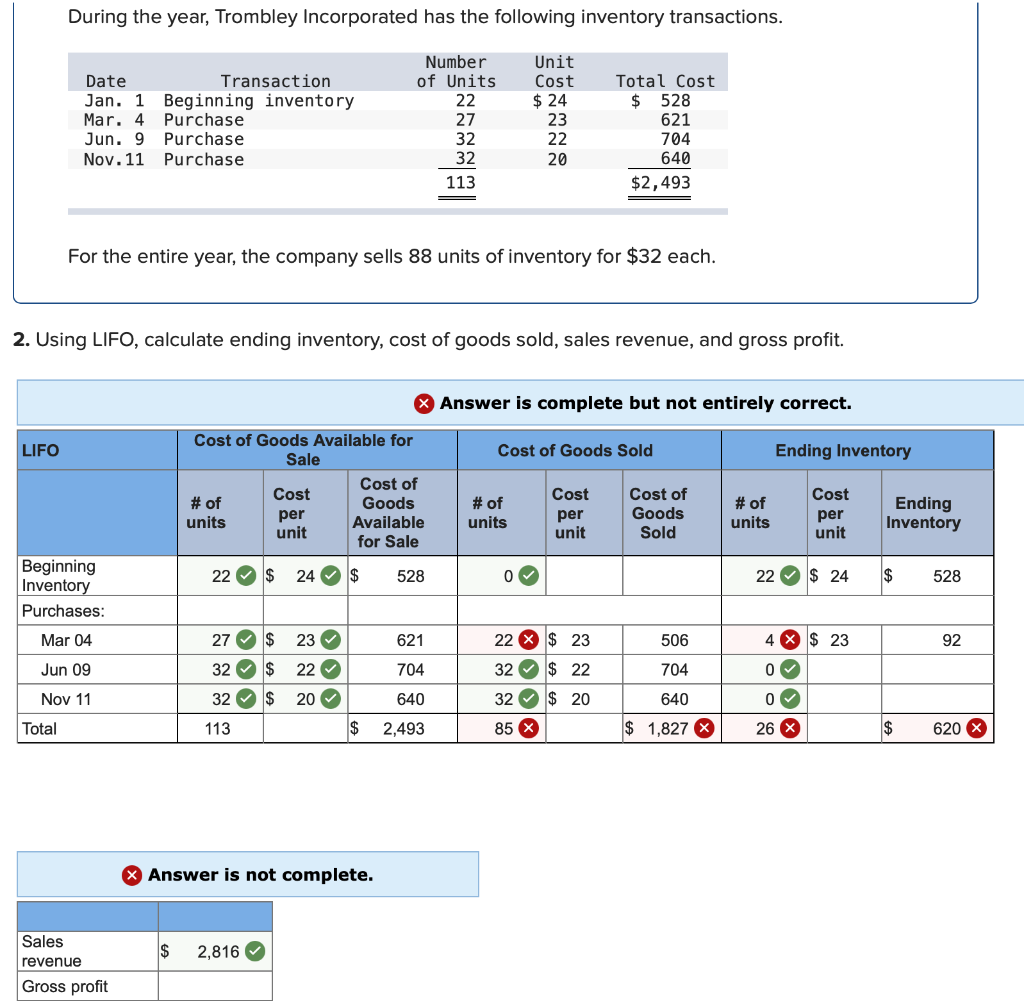 How To Calculate Cost Of Goods Sold Using Lifo Perpetual