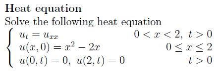 Solved Heat equation Solve the following heat equation | Chegg.com