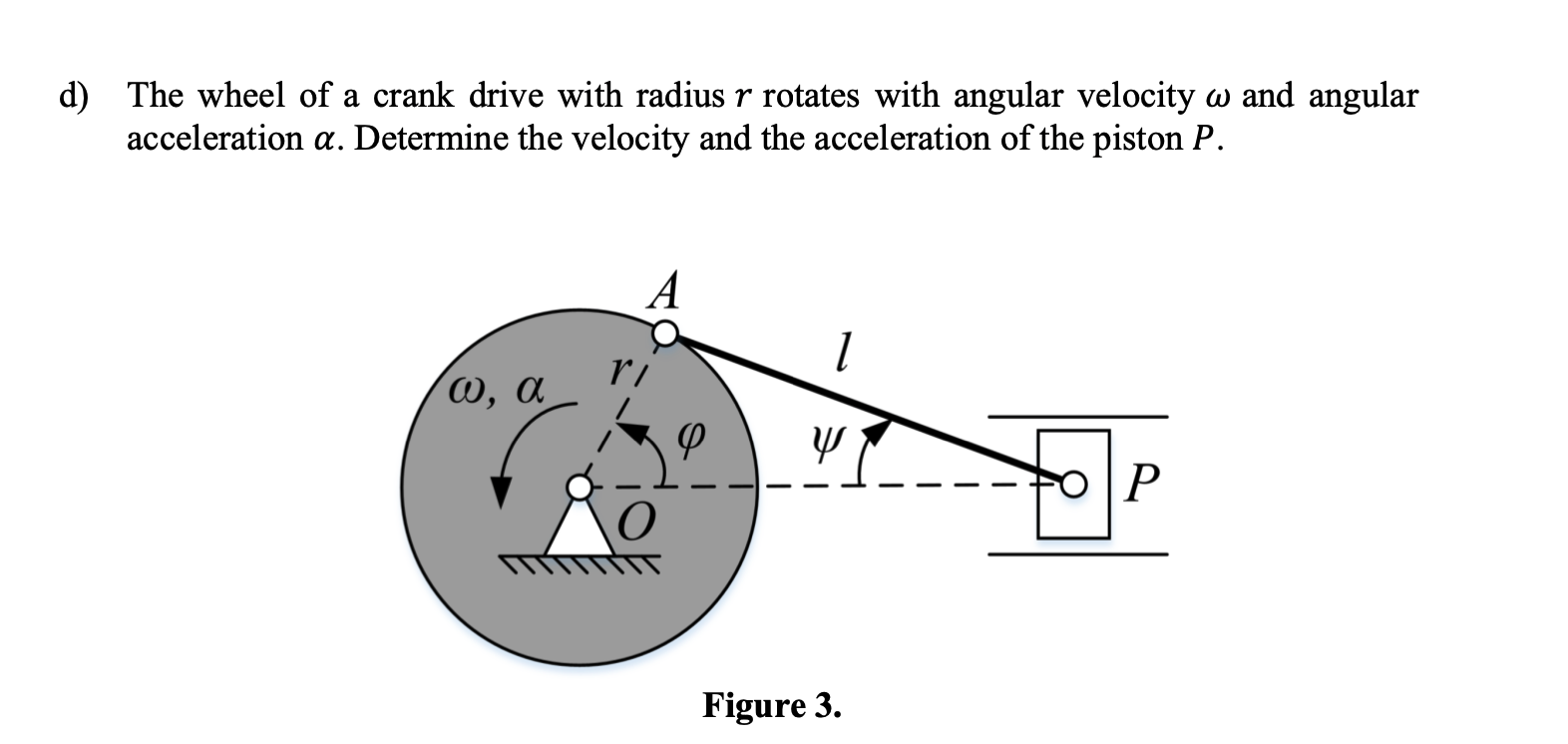 Solved a d) The wheel of a crank drive with radius r rotates | Chegg.com