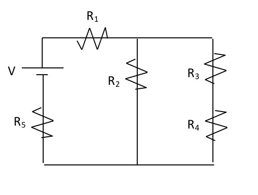 Solved Several resistors are connected to a battery as shown | Chegg.com