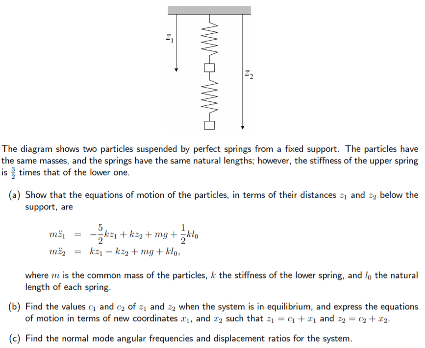 Solved Q9 The Diagram Shows Two Particles Suspended By | Chegg.com