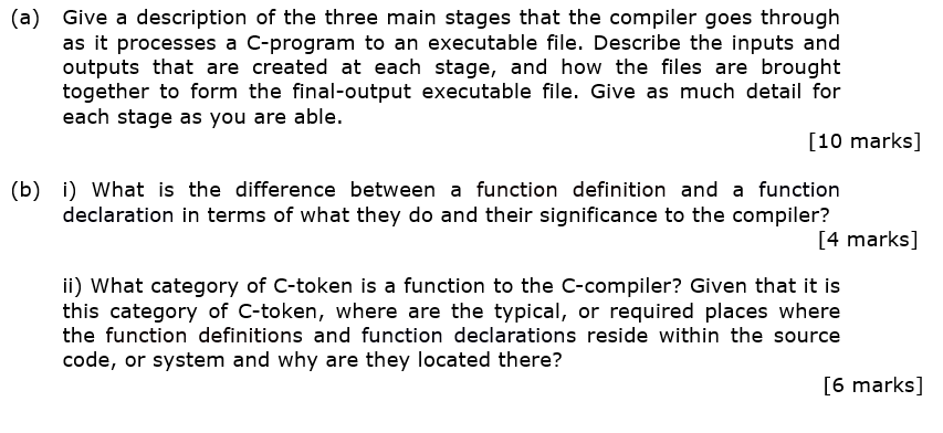 Solved (a) Give a description of the three main stages that | Chegg.com