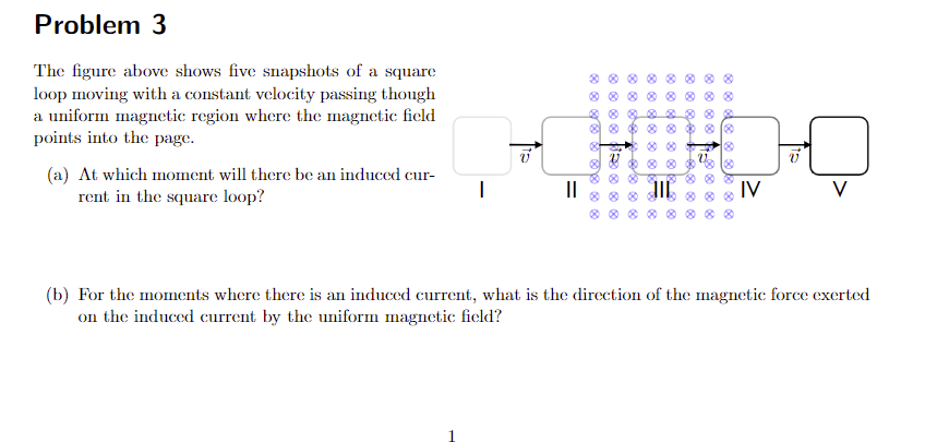 Solved Problem 3 The figure above shows five snapshots of a | Chegg.com