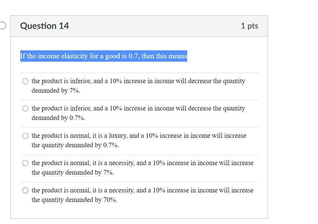 Solved D Question 8 1 pts The government imposes a tax on | Chegg.com