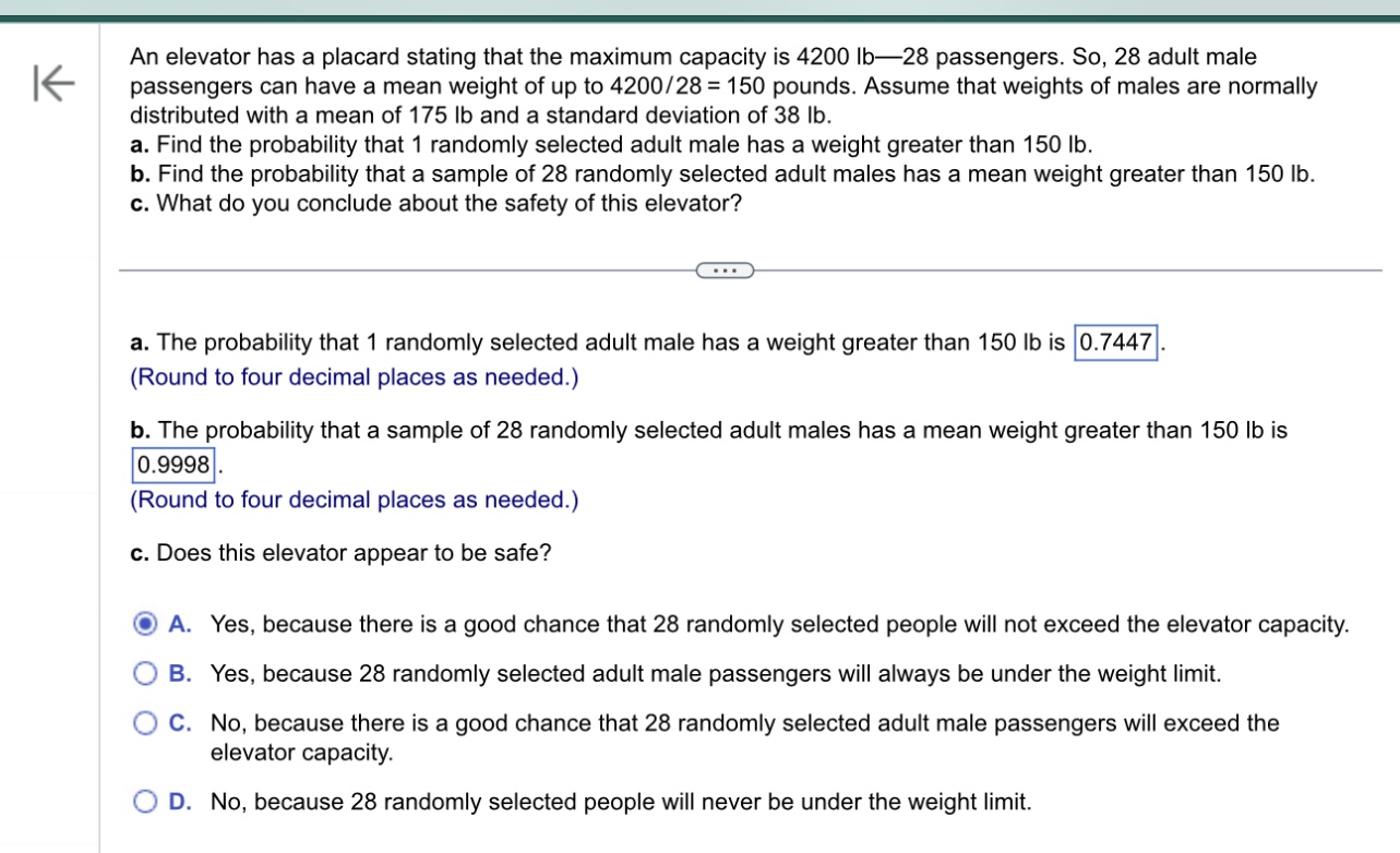 Solved An Elevator Has A Placard Stating That The Maximum | Chegg.com