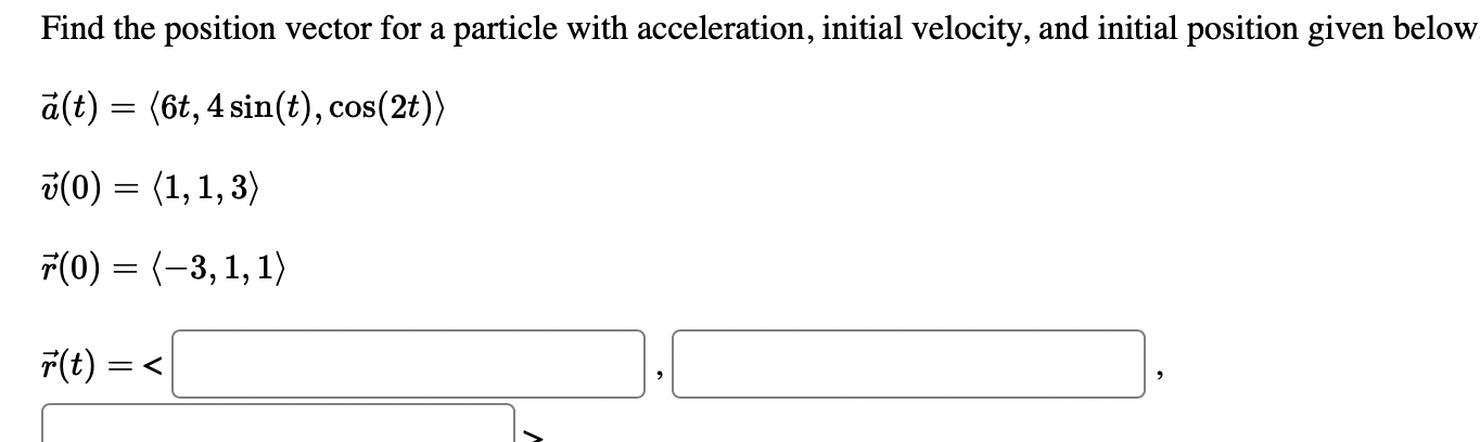 Solved Find the position vector for a particle with | Chegg.com