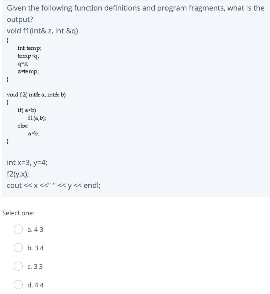 Solved Testing a function or program using test values | Chegg.com