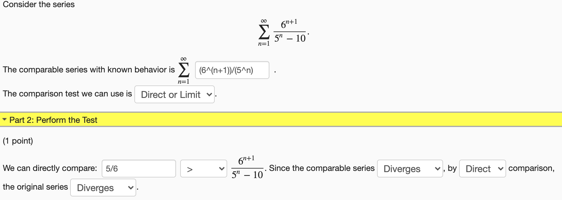 Solved Consider The Series 4" G” +4' N=1 The Comparable | Chegg.com