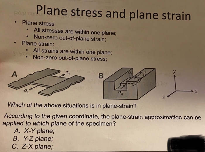 Solved Plane stress and plane strain Plane stress . All