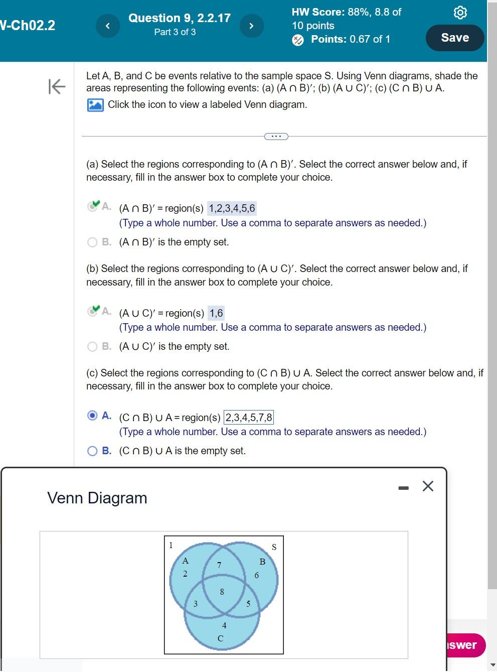 Solved Let A, B, And C Be Events Relative To The Sample | Chegg.com ...