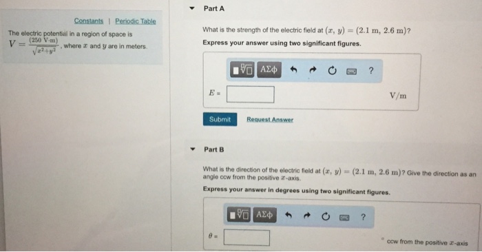 Solved Part A What is the strength of the electric field | Chegg.com