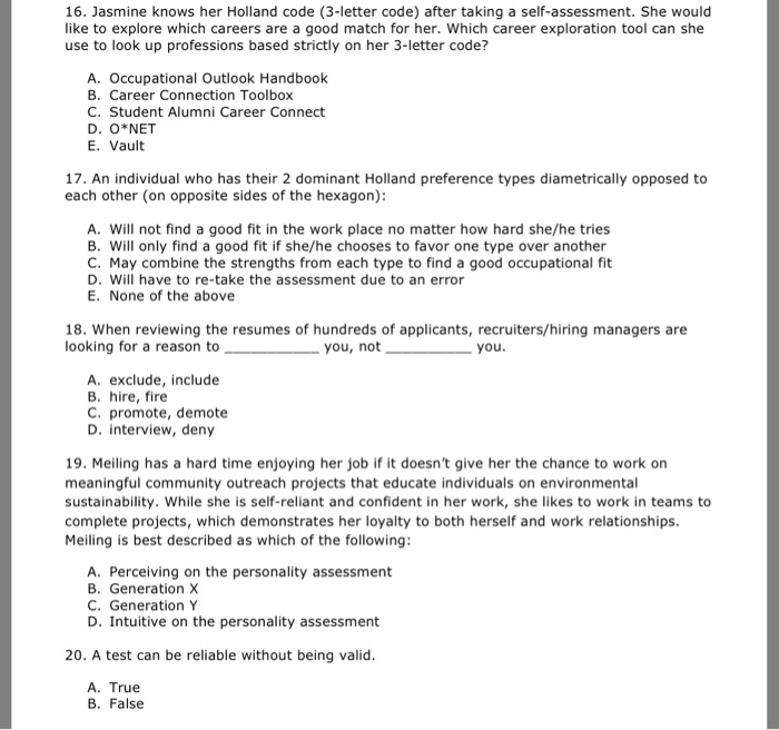 Holland Codes Test