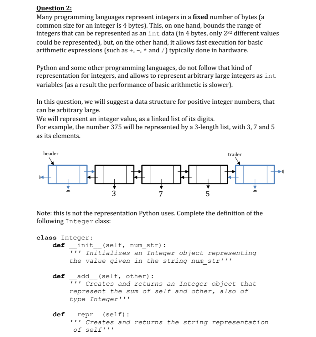 Question 2: Many programming languages represent | Chegg.com