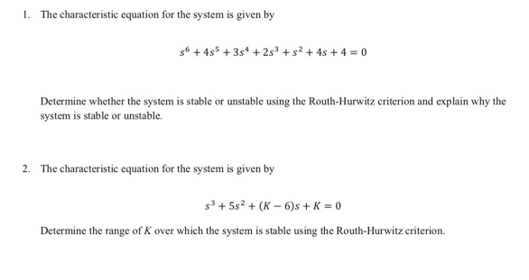 Solved 1. The characteristic equation for the system is | Chegg.com