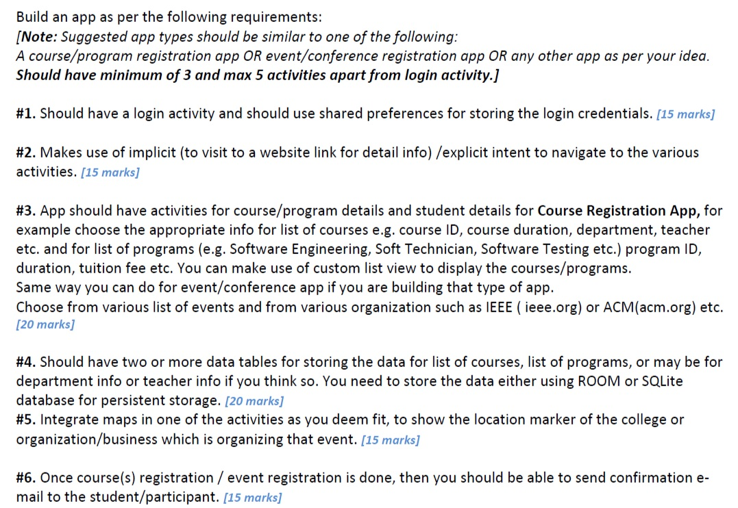 for this assignment create mobile application => | Chegg.com