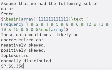 Solved Assume that we had the following set of data: Score | Chegg.com
