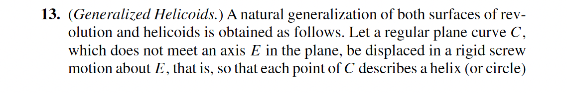 Solved Generalized Helicoids A Natural Generalization Of Chegg Com