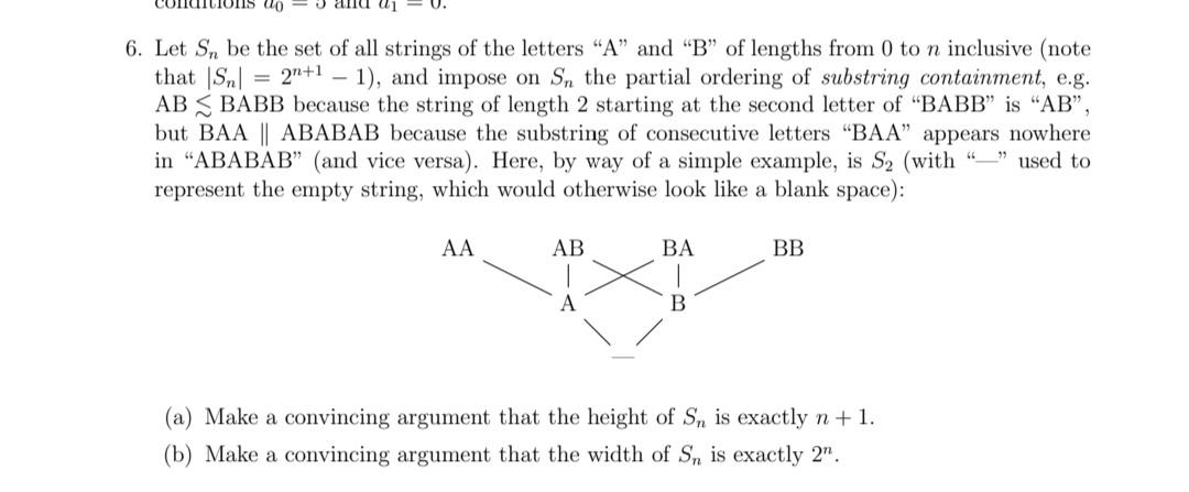 Solved 6. Let Sn Be The Set Of All Strings Of The Letters | Chegg.com