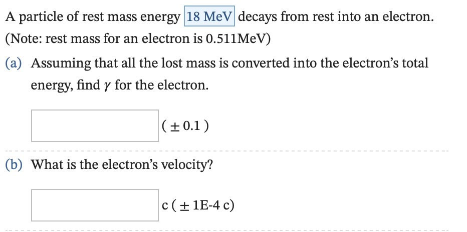 rest mass energy of electron in mev