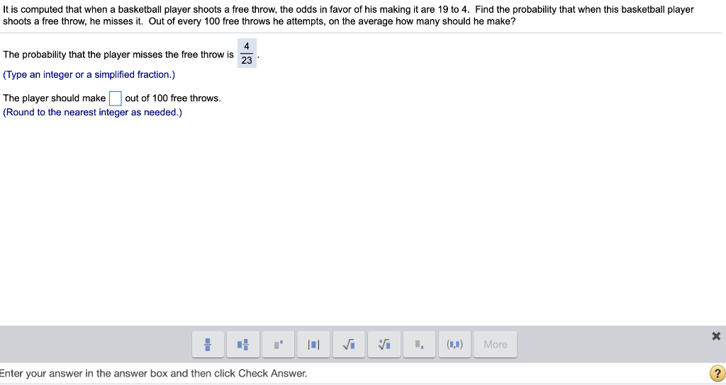 Solved It is computed that when a basketball player shoots a
