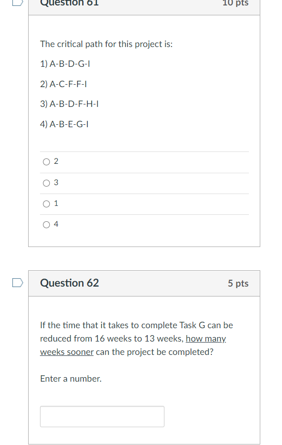 Solved Consider a project made up of the following tasks: | Chegg.com