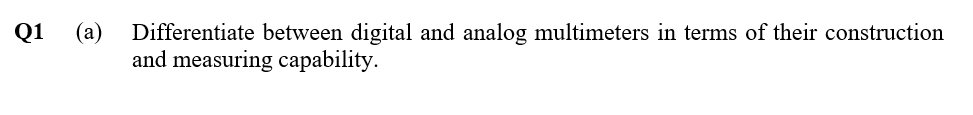 Solved Q1 (a) Differentiate between digital and analog | Chegg.com