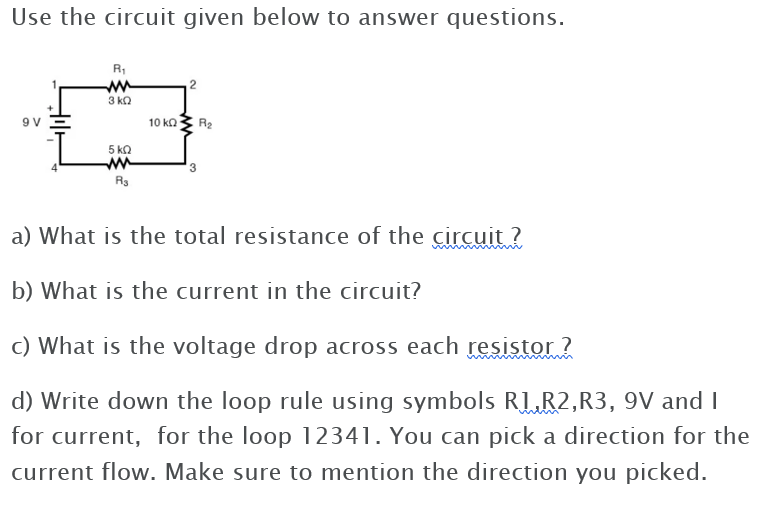 Solved Use the circuit given below to answer questions. R 3 | Chegg.com
