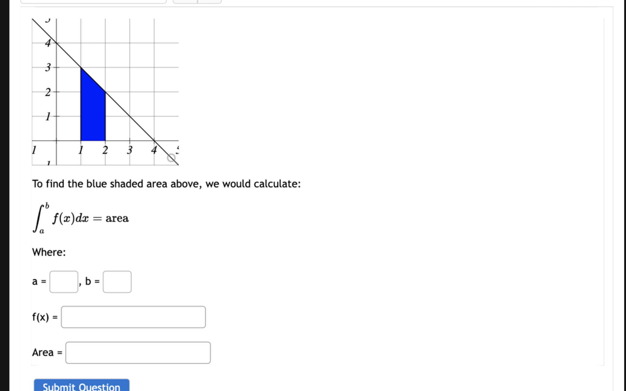Solved To find the blue shaded area above, we would | Chegg.com