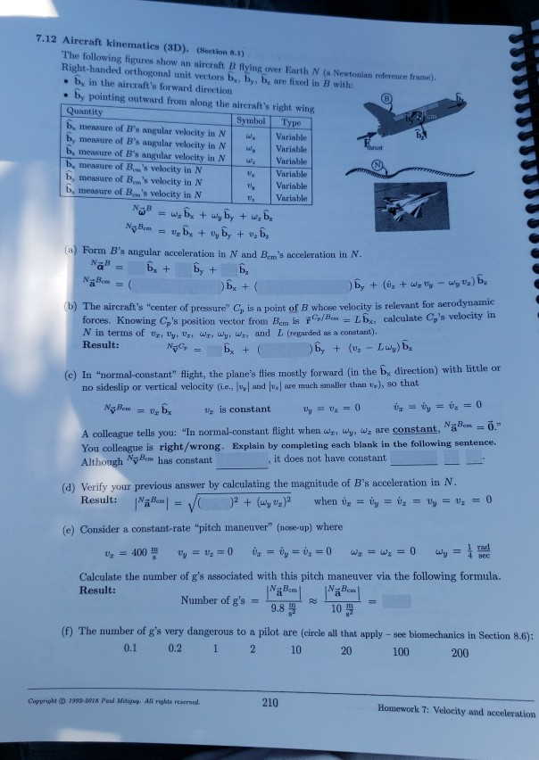 Aircraft Kinematics The Following Figures Show And | Chegg.com