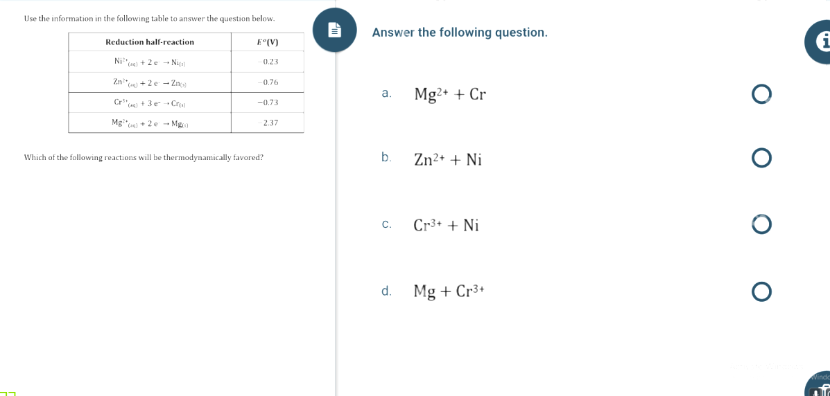 Solved Use the information in the following table to answer | Chegg.com