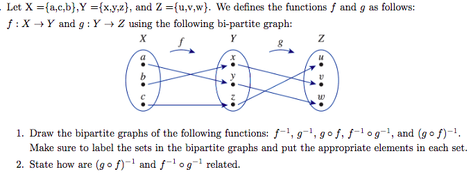 Solved - Let X ={a,c,b}, Y ={x,y,z), and Z ={u,v,w}. We | Chegg.com