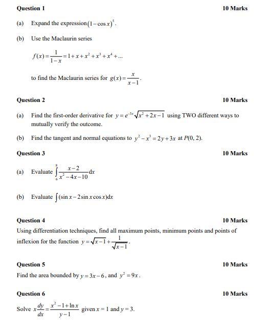 Solved Question 1 10 Marks (a) Expand the expression | Chegg.com