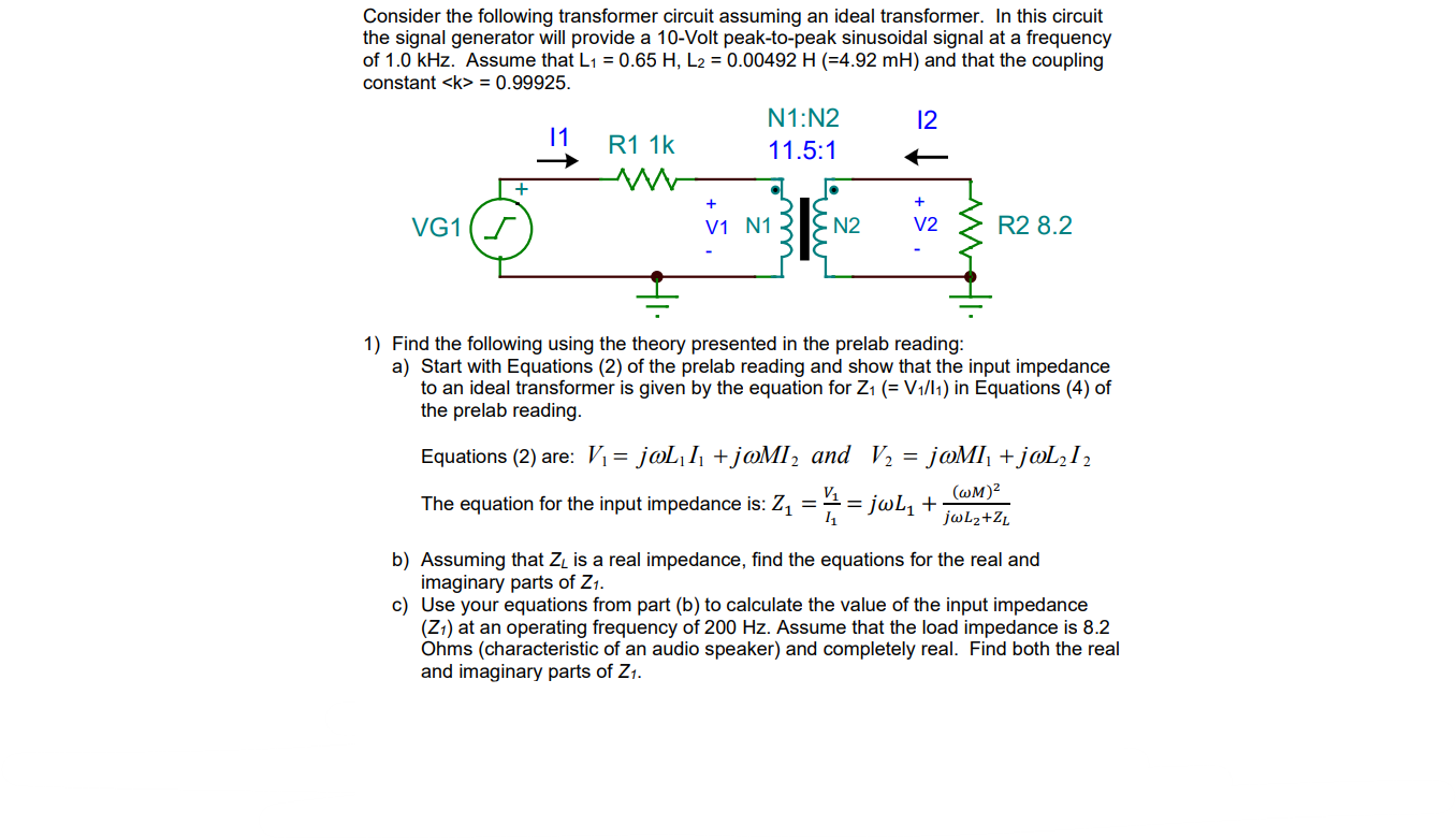 Solved Consider The Following Transformer Circuit Assuming | Chegg.com