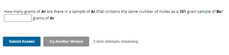 Solved How many grams of Ar are there in a sample of Ar that | Chegg.com
