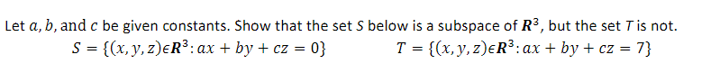 Solved Let A,b, And C Be Given Constants. Show That The Set | Chegg.com