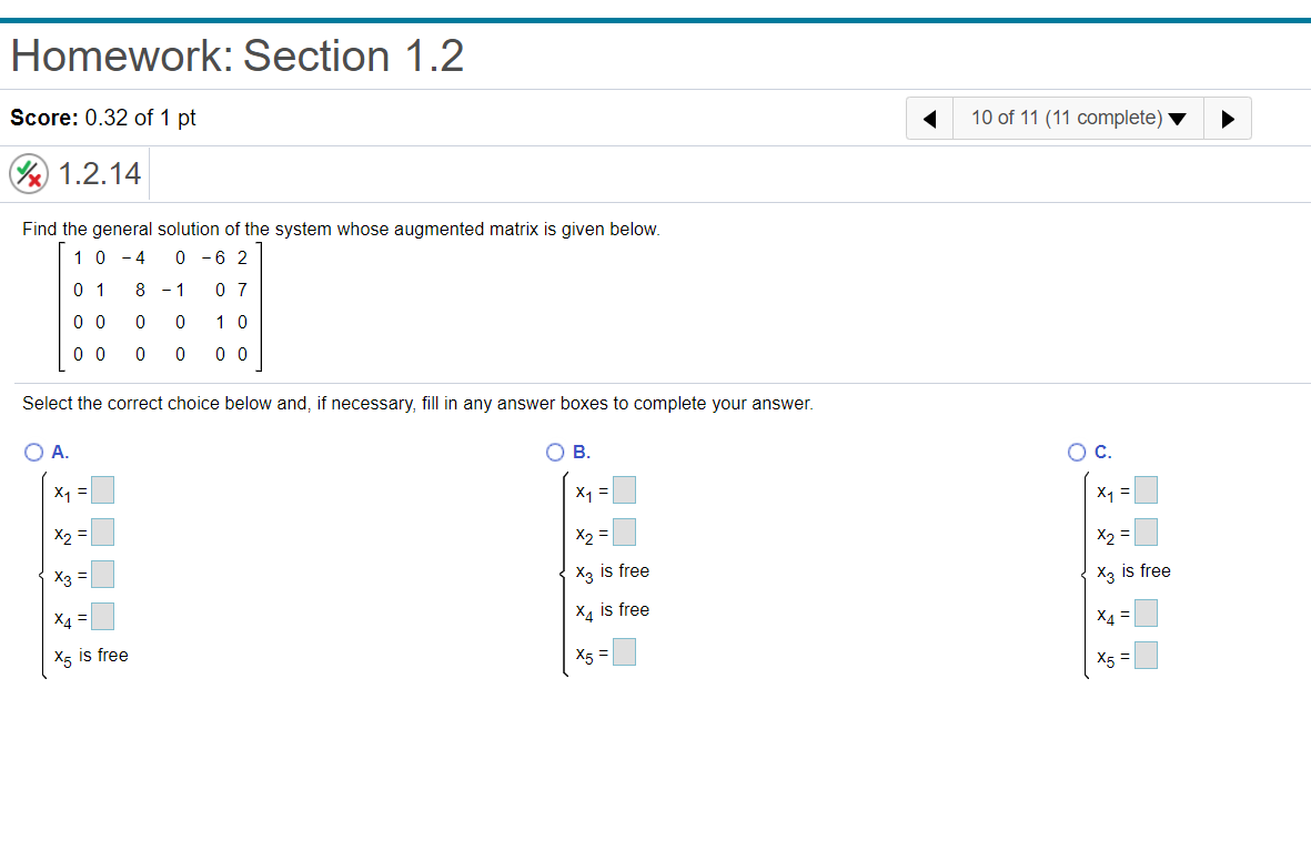 Solved Homework: Section 1.2 Score: 0.32 of 1 pt 10 of 11 | Chegg.com