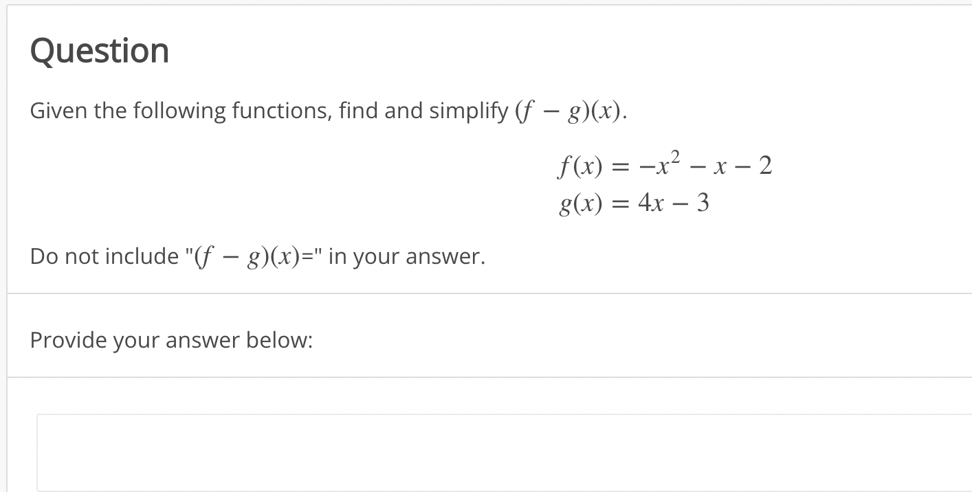 Solved Question Given The Following Functions, Find And | Chegg.com