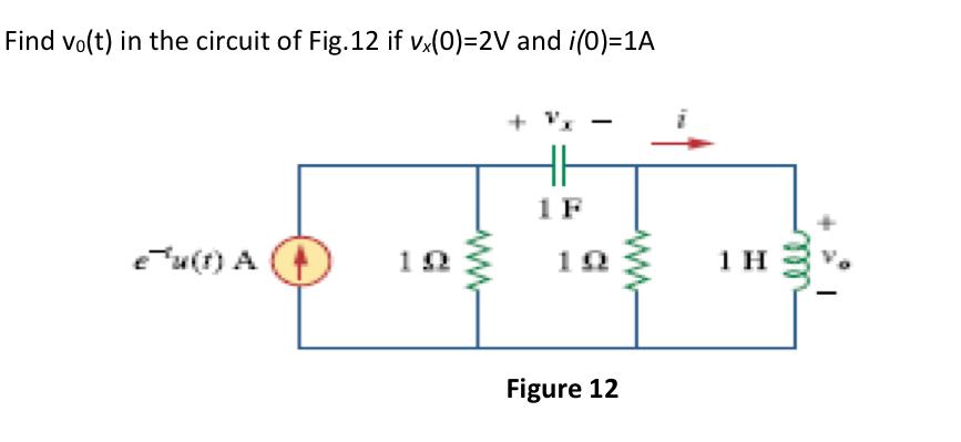 Solved Find v0(t) in the circuit of Fig.12 if vx(0)=2 V and | Chegg.com
