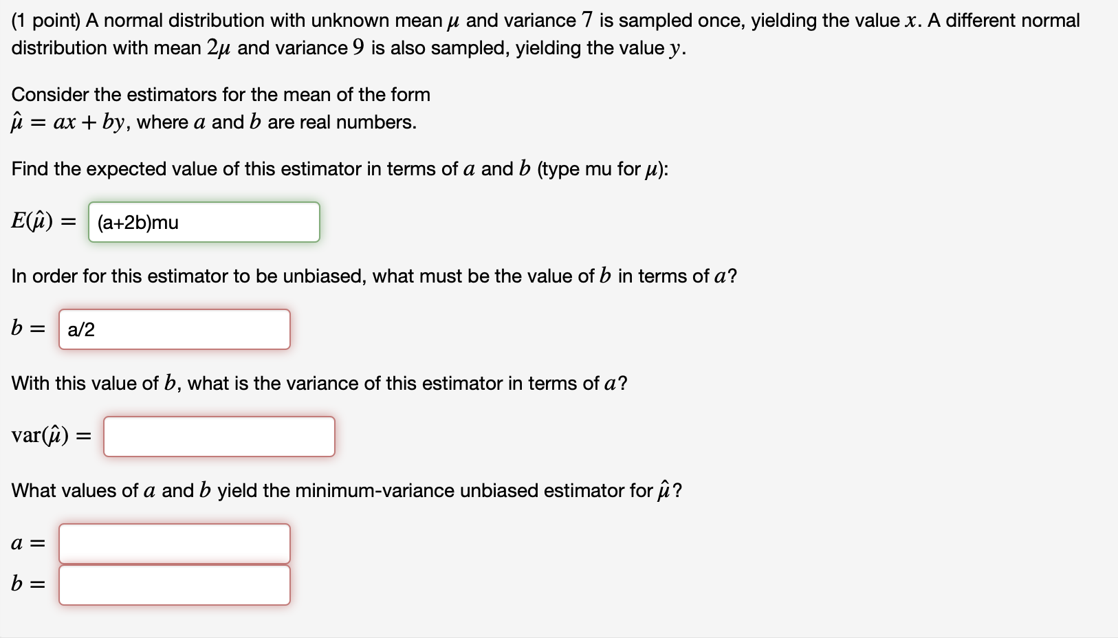 Solved 1 Point A Normal Distribution With Unknown Mean Chegg Com