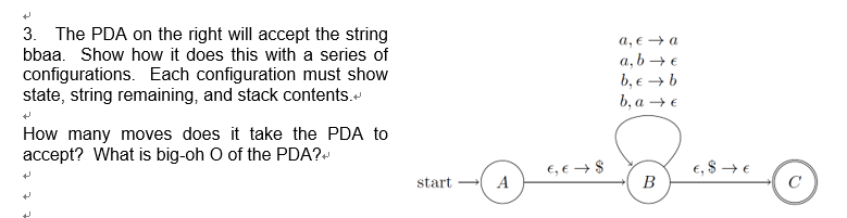 Solved 3. The PDA on the right will accept the string а, € — | Chegg.com