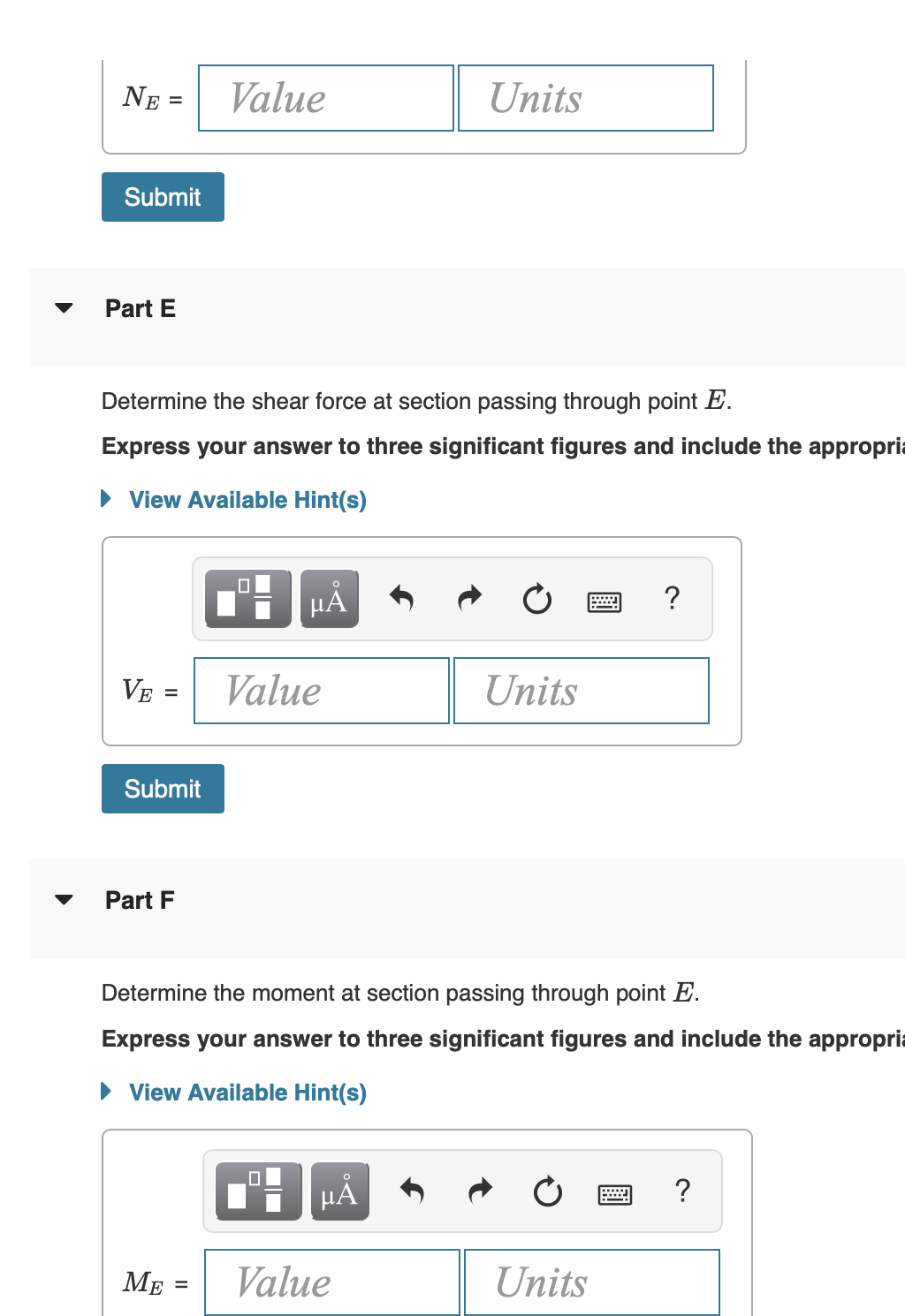 Solved Determine The Shear Force At Section Passing Through | Chegg.com