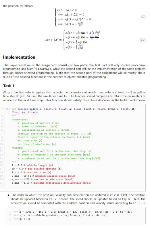 Solved The Problem Figure 1: Sketch of a car-following model | Chegg.com