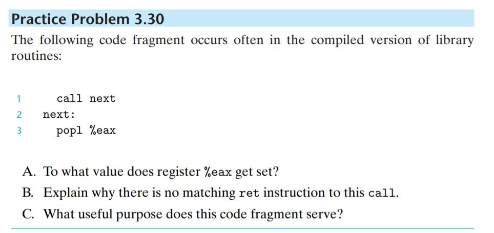 Solved Practice Problem 3.30 The following code fragment | Chegg.com