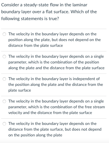 Solved Consider a laminar boundary layer over a flat plate. | Chegg.com