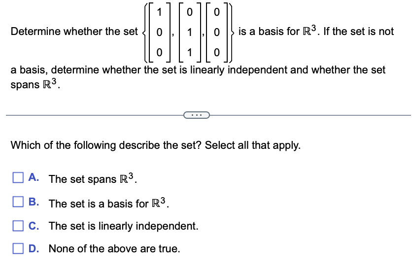 Solved Determine Whether The Set | Chegg.com