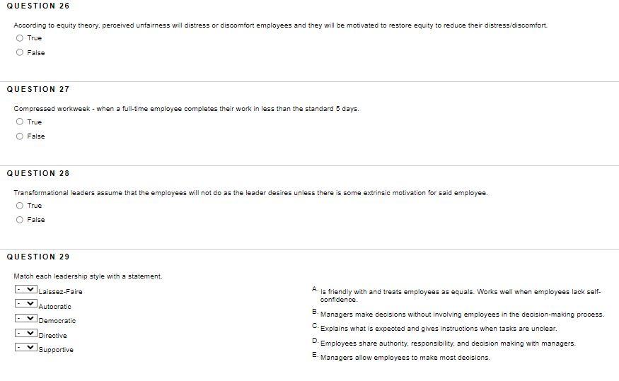 Solved QUESTION 26 According to equity theory, perceived | Chegg.com