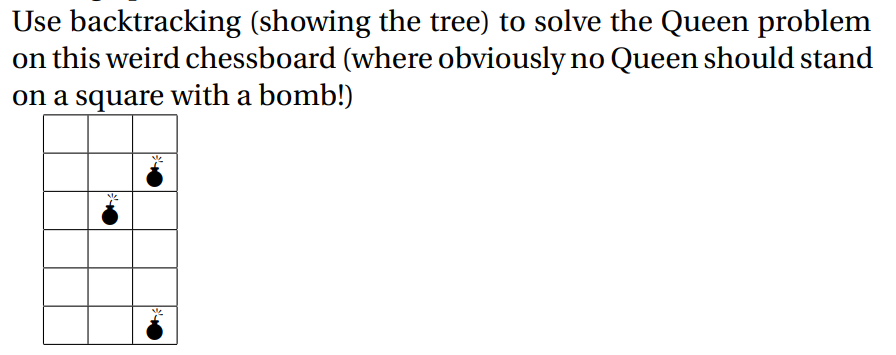 Solved Use backtracking (showing the tree) to solve the | Chegg.com