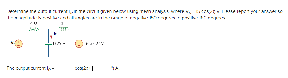 Solved Determine the output current Io in the circuit given | Chegg.com