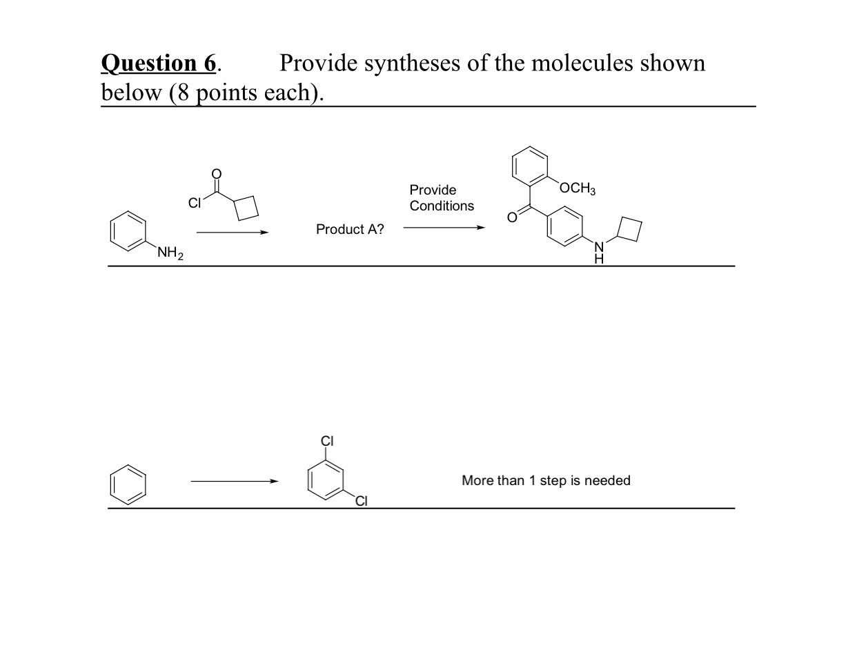 Solved Question 6. Provide Syntheses Of The Molecules Shown | Chegg.com